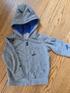 Cat & Jack Gray Constellations Hooded Zip Sweatshirt with Blue Lining, 3T